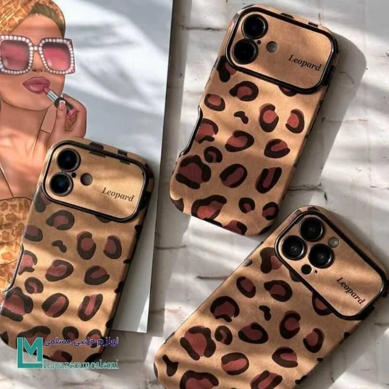 قاب ایفون طرح Leopard ضربه گیر و پک اصلی