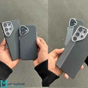 قاب گوشی کربنی و فیبر کربن ساده با محافظ لنز