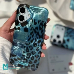 قاب گوشی پلنگی آبی فیروزه ای