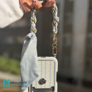 قاب گوشی جاکارتی دار گل برجسته لاوین با بند مچی کد C3913 | لوازم جانبی مسلمی